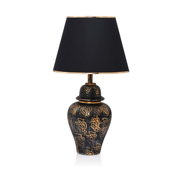 Must/kuldne lauavalgusti tekstiilist varjuga (kõrgus 54 cm) - Opviq lights