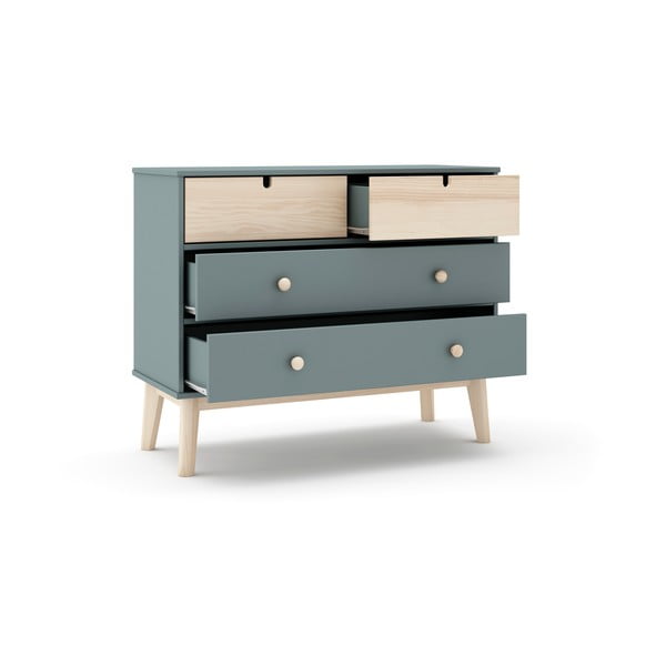 Hallikasroheline laste kummut 100x81x40 cm Estefania – Marckeric-image-3