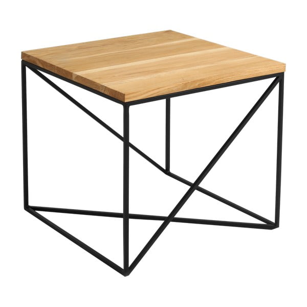 Konferenční stolek s černou konstrukcí a deskou v dekoru dubového dřeva Custom Form Memo, délka 50 cm