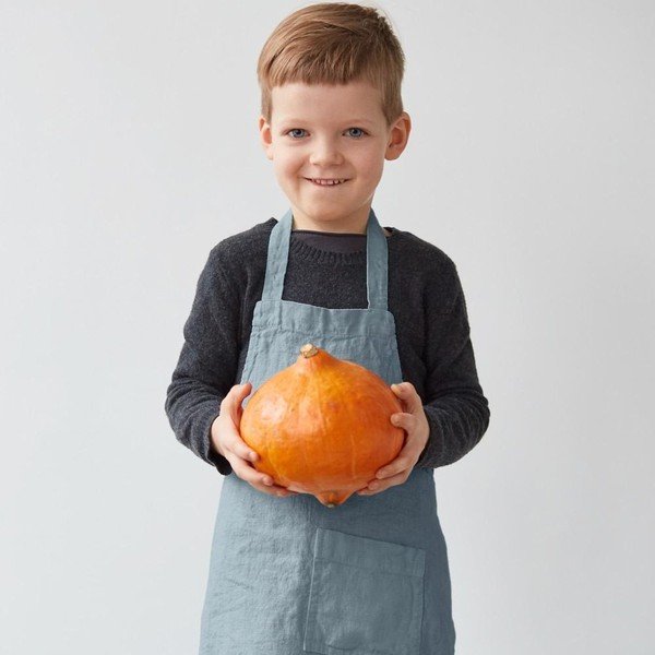 Laste sinine linane materjalist põll Regular, 67 x 57 cm - Linen Tales-image-2