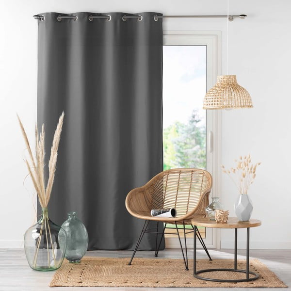 Antratsiitne mikrokiududest kardin 140x280 cm Absolu - douceur d'intérieur-image-3