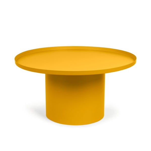 Sinepivärvi metallist ümmargune diivanilaud ø 72 cm Fleksa - Kave Home