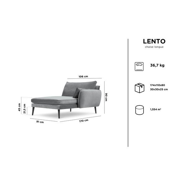 Helesinine mustade jalgadega sametist lamamist tool , paremas nurgas Lento - Kooko Home-image-4