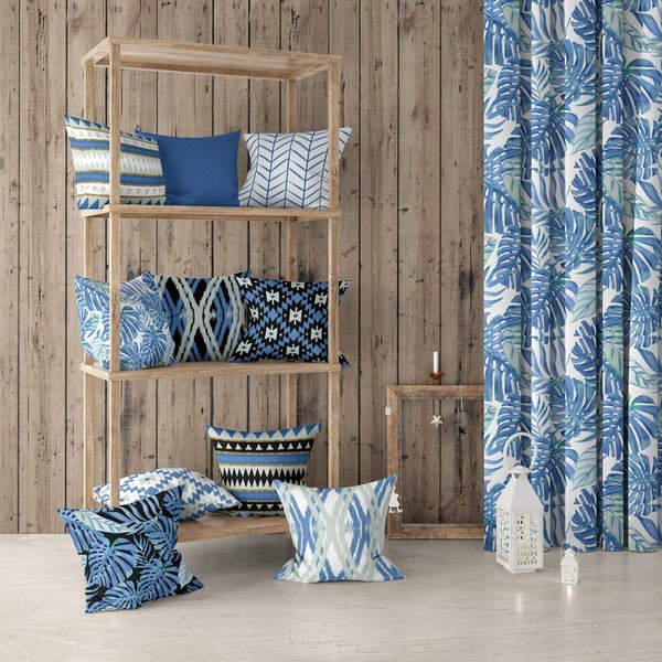 Sinine ja valge padjapüür Santorini, 43 x 43 cm Honey - Mike & Co. NEW YORK-image-1