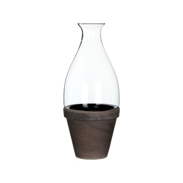 Skleník s keramickým květináčem Ego Dekor Garden, výška 32 cm