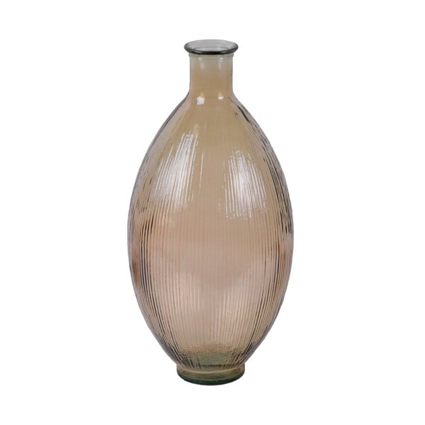 Kouřově hnědá skleněná váza z recyklovaného skla Ego Dekor Ares, výška 59 cm