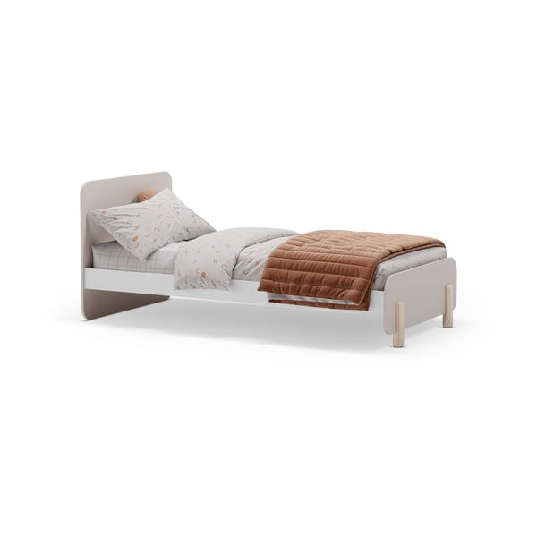 Kreem männipuidust lastevoodi 90x190 cm Nora - Marckeric-image-3