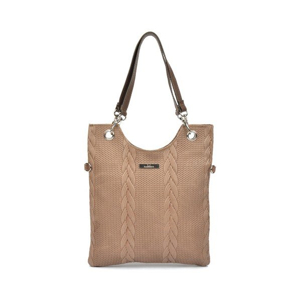 Béžová kožená kabelka Mangotti Casmina