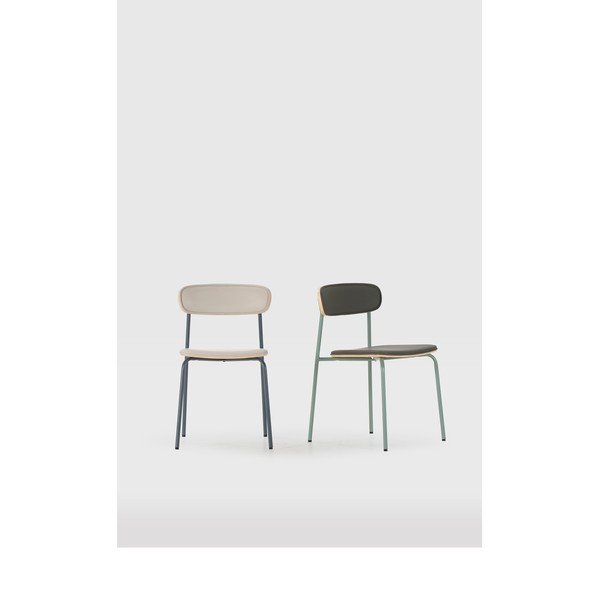 Beežid polsterdatud virnastatavad söögitoolid 2 tk komplektis Saula - Marckeric-image-1