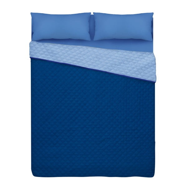 Modrý přehoz přes postel Unimasa Bouti, 250 x 260 cm