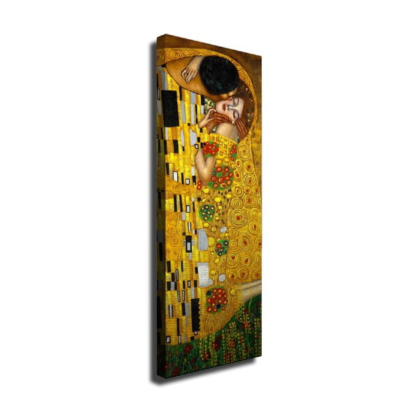 Seinareproduktsioon lõuendil Gustav Klimt Suudlus, 30 x 80 cm Gustav Klimt - The Kiss - Wallity