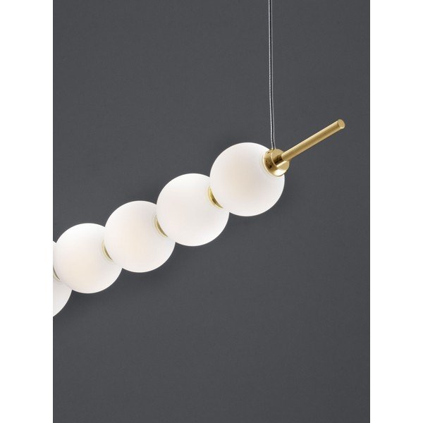 Valge/kuldne metallist LED-rippvalgusti, millel on hämardatav klaaskupli Perla - Nova Luce-image-2