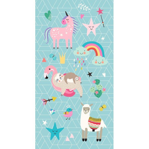 Sinine laste sametist rannarätik 75x150 cm Moody - Good Morning