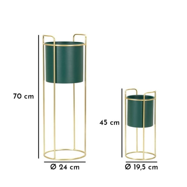 Metall lillepoti katted komplektis  2 tk ø 24 cm Grent Slim – Mauro Ferretti-image-3