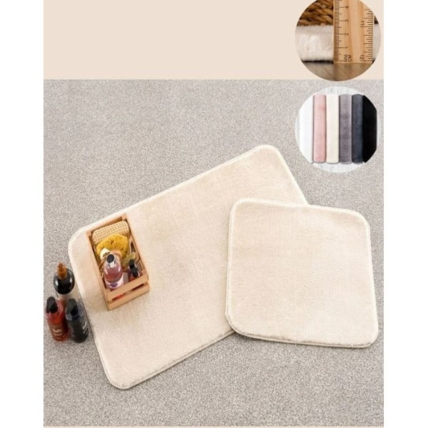 Kreemid vannitoamatid, 2 tk komplektis 50x90 cm Plush - Mila Home-image-2