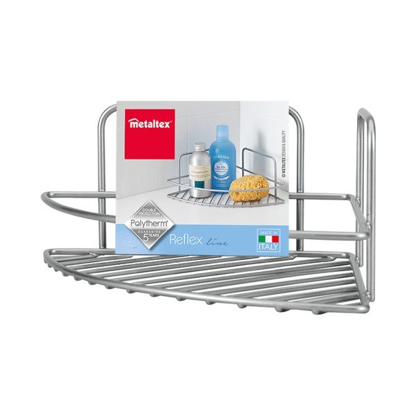 Seinale paigaldatud nurgas vannitoa riiul Ref - Metaltex-image-2