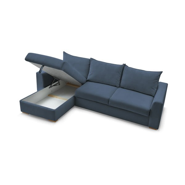 Tumesinine velvetist nurgadiivanvoodi (muutuv nurk) Augustin - Bobochic Paris-image-4