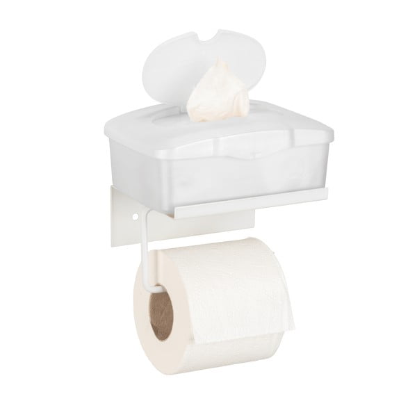 Valge isekinnituv metallist WC-paberi hoidja koos riiuliga Desulo - Wenko-image-3
