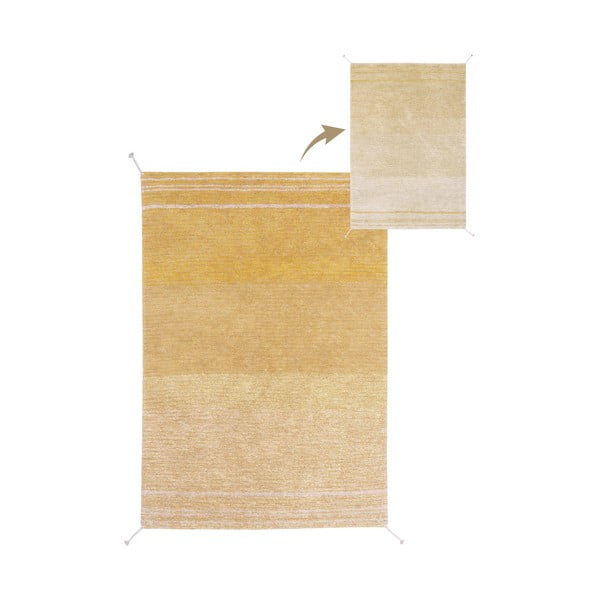 Ookerkollane puuvillane vaip 170x240 cm Twin Amber - Lorena Canals