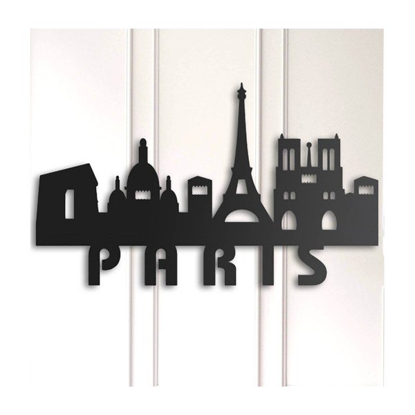 Černá nástěnná dekorace Paris