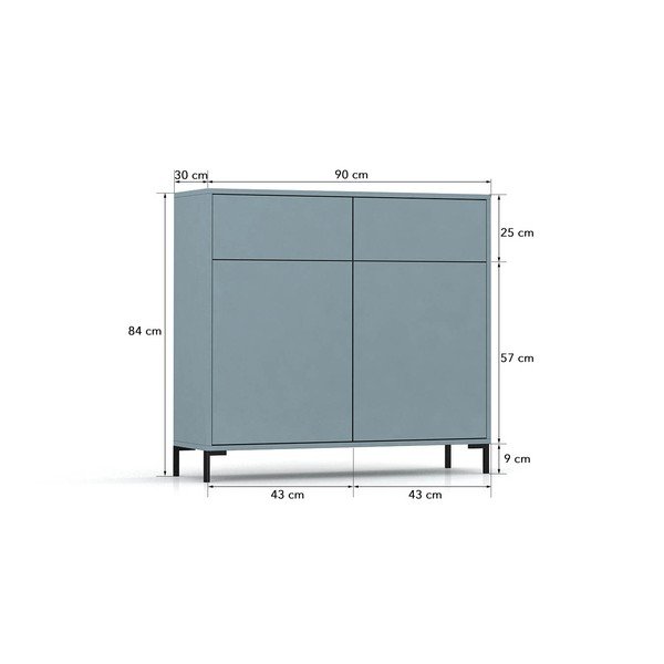 Helesinine madal kummut 90x84 cm Wilson - Really Nice Things-image-3