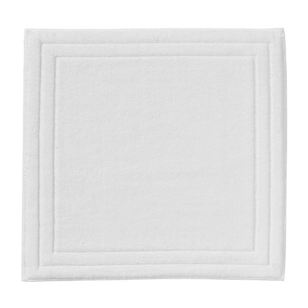 Bílá koupelnová předložka s příměsí bavlny Aquanova Riga, 60 x 60 cm