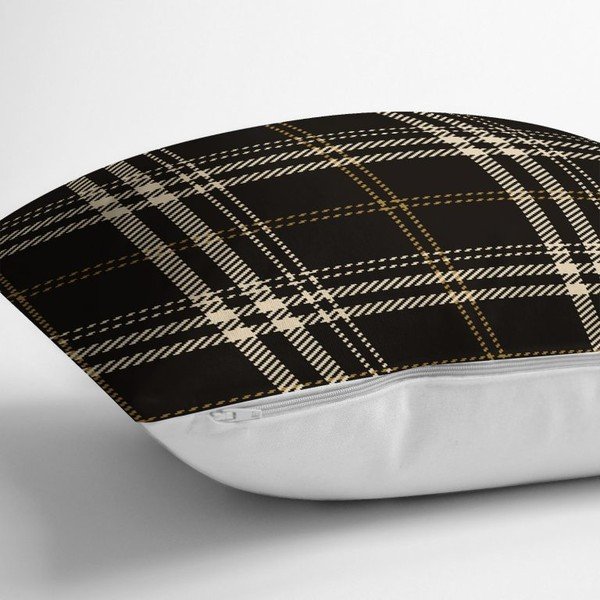 Must ja beež dekoratiivne padjapüür flanell, 45 x 45 cm - Minimalist Cushion Covers-image-1