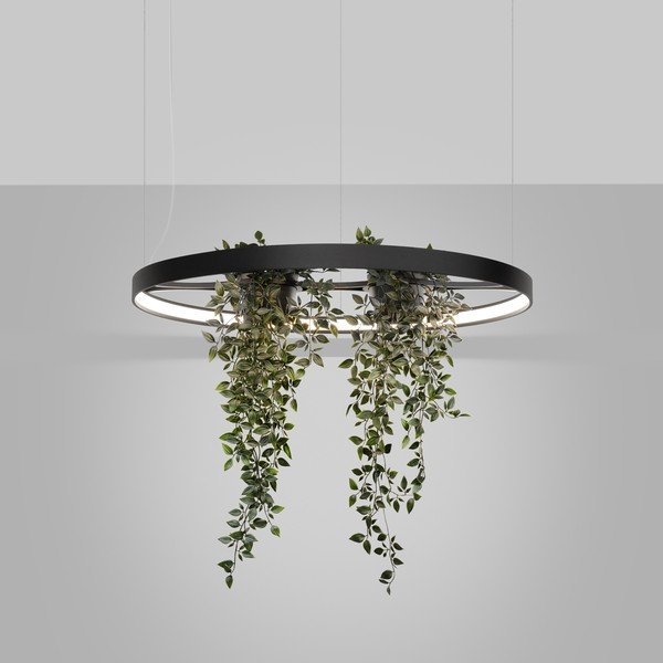 Must alumiiniumist LED-rippvalgusti ø 78 cm RIO - Thoro-image-1