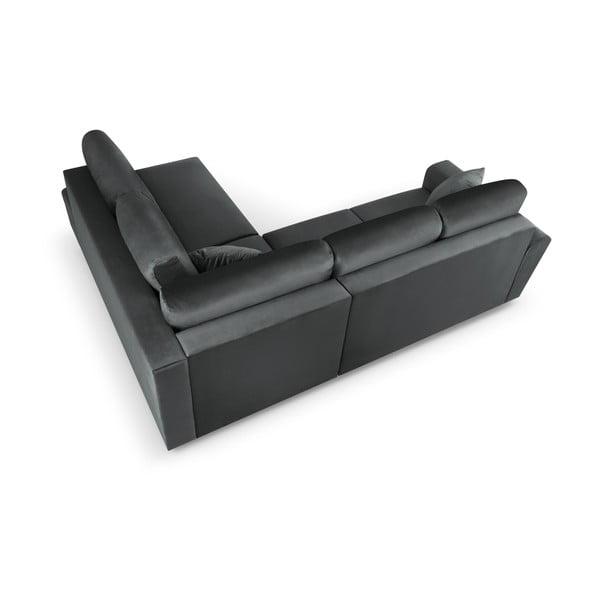 Tumehall sametist panipaigaga nurgadiivanvoodi (parem nurk/"L"-kujuline) Kyoto - Cosmopolitan Design-image-4