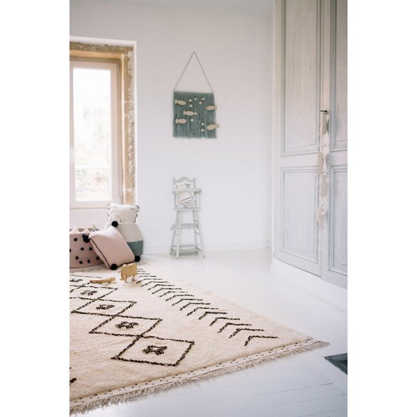 Kreem pestav käsitsi kootud puuvillane vaip 170x240 cm Bereber Rhombs - Lorena Canals-image-3