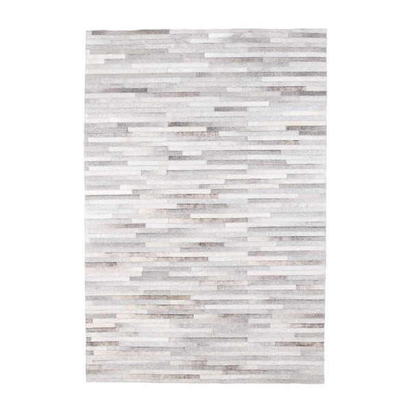 Šedý koberec z hovězí kůže Arctic Fur Patchwork Rug Shadows, 180 x 120 cm