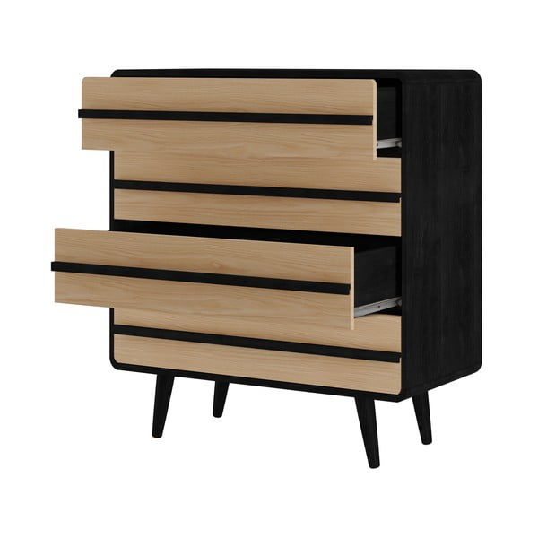 Must kõrge kapp tammepuust 80x88 cm Chantal - Støraa-image-2