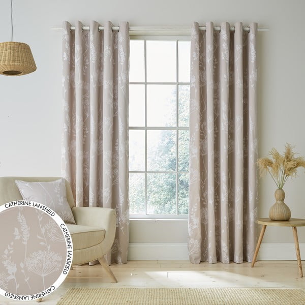 Beežid kardinad 2 tk 229x168 cm komplektis Meadowsweet Floral - Catherine Lansfield-image-3