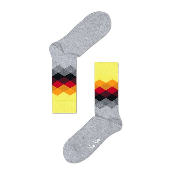 Ponožky Happy Socks Grey and Yellow, vel. 36-40