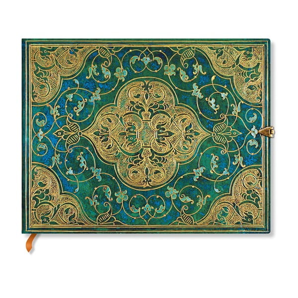 Nelinkovaný zápisník s tvrdou vazbou Paperblanks Turquoise Chronicles, 18 x 23 cm