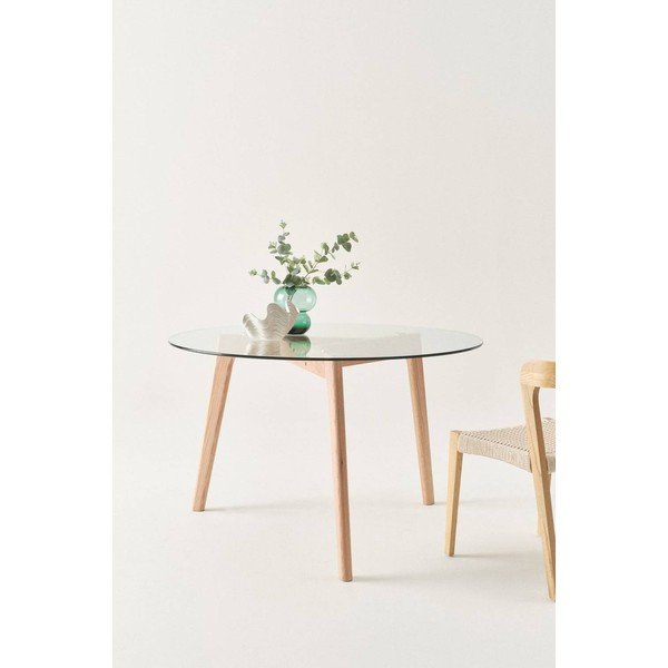 Ümmargune tammepuust söögilaud ø 120 cm Malevik - Jotex-image-1