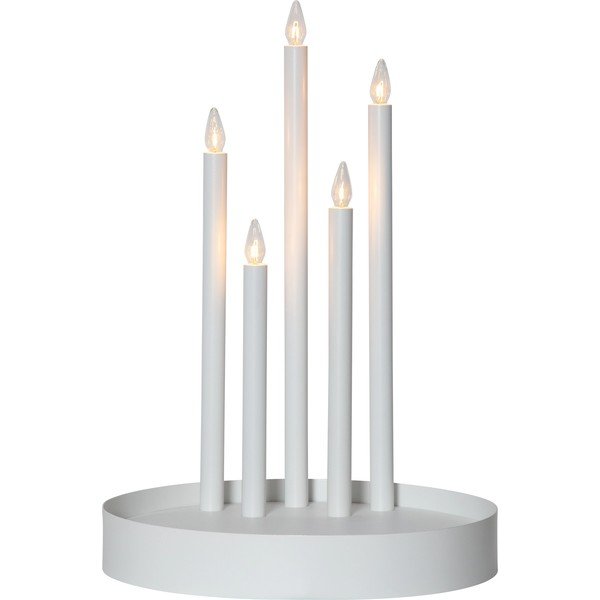 Valge LED jõuluküünla hoidja, kõrgus 46 cm Deco - Star Trading