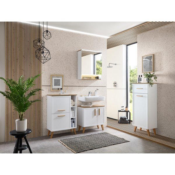 Valge seinale kinnitatav madal vannitoakapp 104x45 cm Quickset 383 - Pelipal-image-4