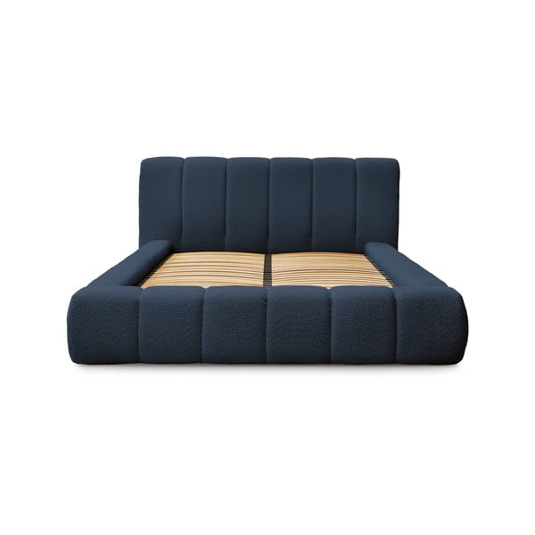 Tumesinine polsterdatud kaheinimesevoodi koos panipaiga ja voodipõhjaga 160x200 cm Denali - Bobochic Paris-image-3