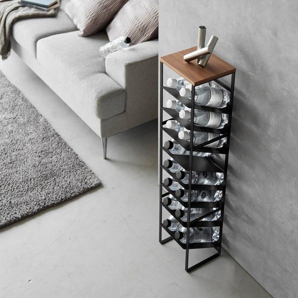 Must metallist veiniriiul, pudelite arv 16, 20x88,5x19 cm Tower - YAMAZAKI-image-4