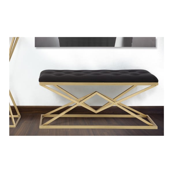 Musta ja kuldse Piramiidi pink, 100 x 40 cm - Mauro Ferretti-image-2