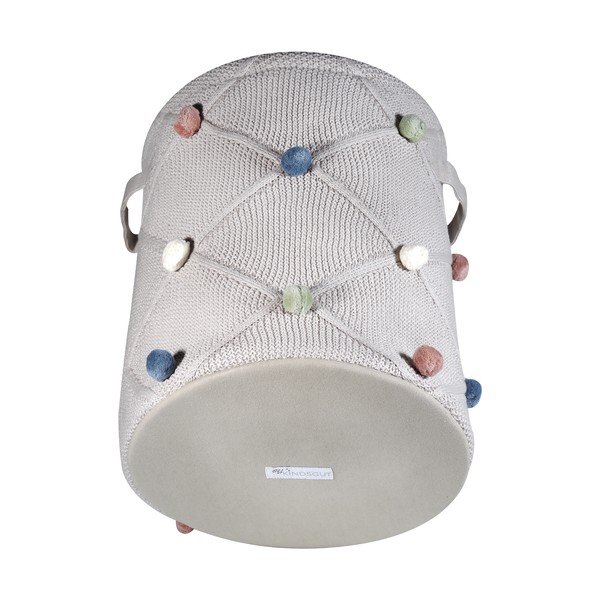 Helepruun tekstiilist laste mänguasjakorv ø 30x35 cm Taupe - Kindsgut-image-2