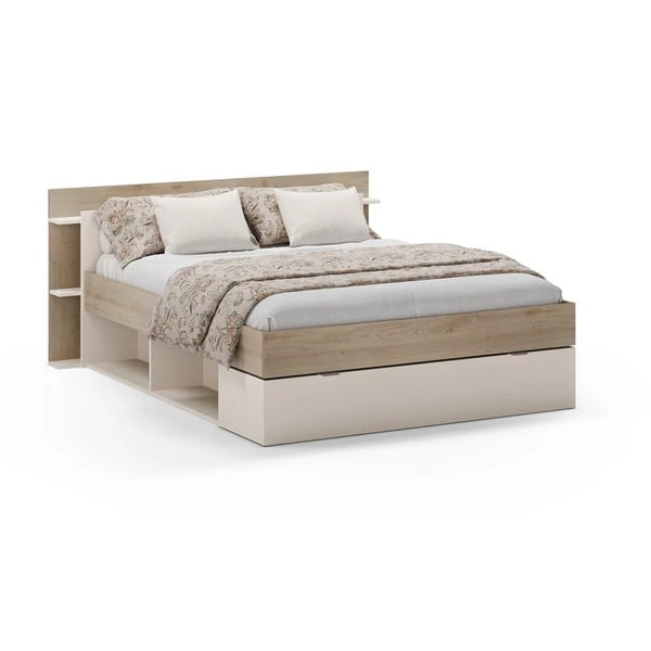 Valge tammespoonist kaheinimesevoodi ilma voodipõhjata 140x190 cm Albo - Marckeric