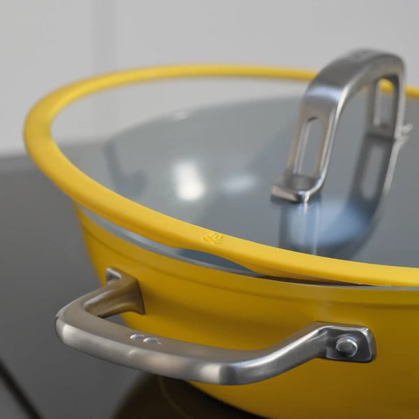 Alumiiniumist wok-pann koos kaane ja mittenakkuva pinnaga ø 28 cm Meda 3.0 - FABINI-image-2