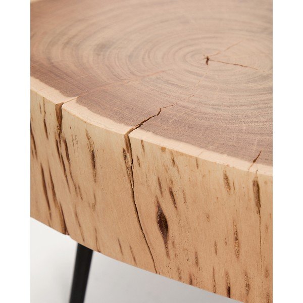 Ümmargune diivanilaud akaatsiapuidust pealispinnaga 49x47 cm Tanive - Kave Home-image-4