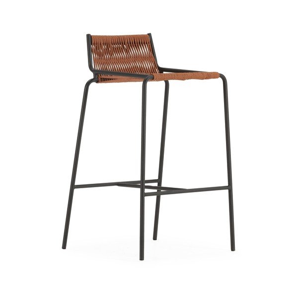 Terrakota värvi metallist baaritool (istme kõrgus 65 cm) Emily - Marckeric