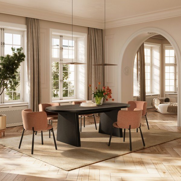 Söögilaud saarepuust dekooriga 100x200 cm Blair - MOME-image-1