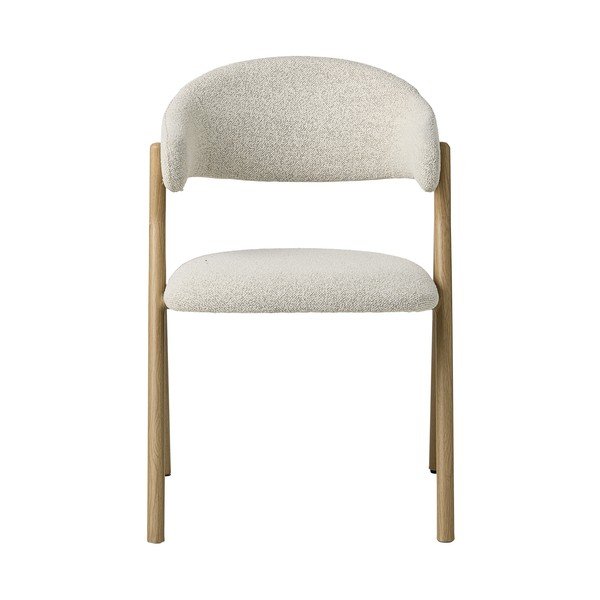 Kreemjas/naturaalse polstriga söögitool käetugedega Frances - Unique Furniture-image-3