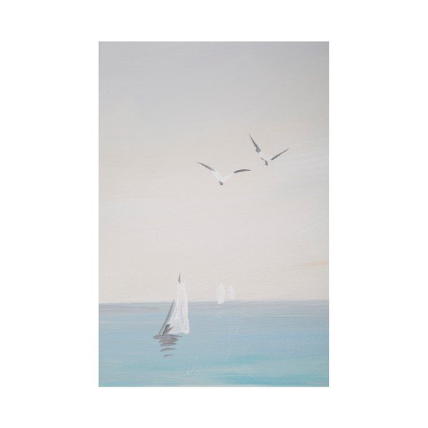 Ručně malovaný obraz v rámu z borovicového dřeva Mauro Ferretti Beach Lifebuoy, 30 x 90 cm-image-4