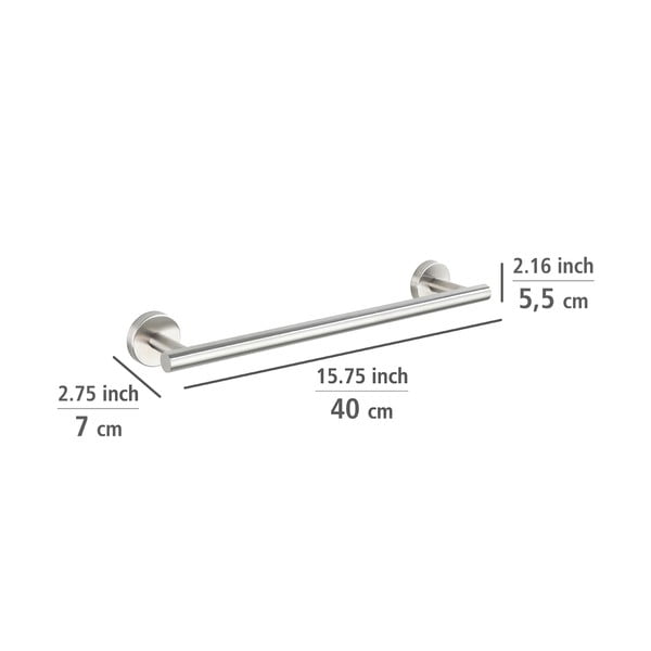 Seinale paigaldatav roostevabast terasest rätikuhoidja, matt hõbedane Bosio - Wenko-image-3